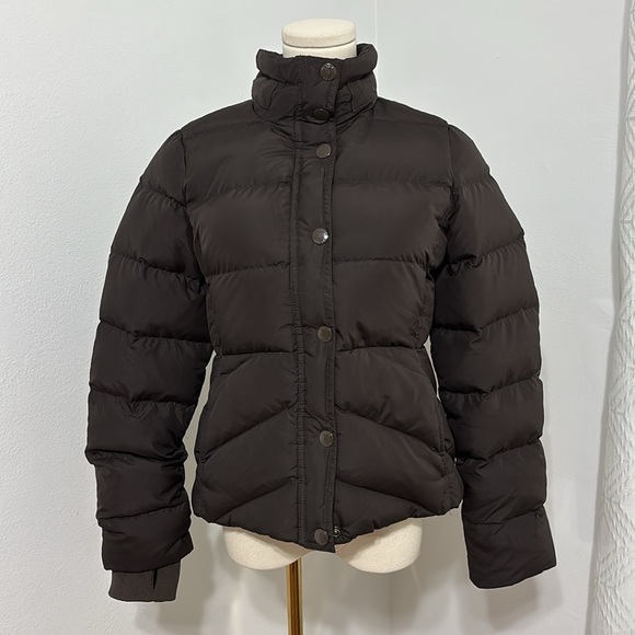 Vintage Y2K J. Crew Brown Down Puffer Jacket Sz S Insulated Fleece Lined - Picture 1 of 15
